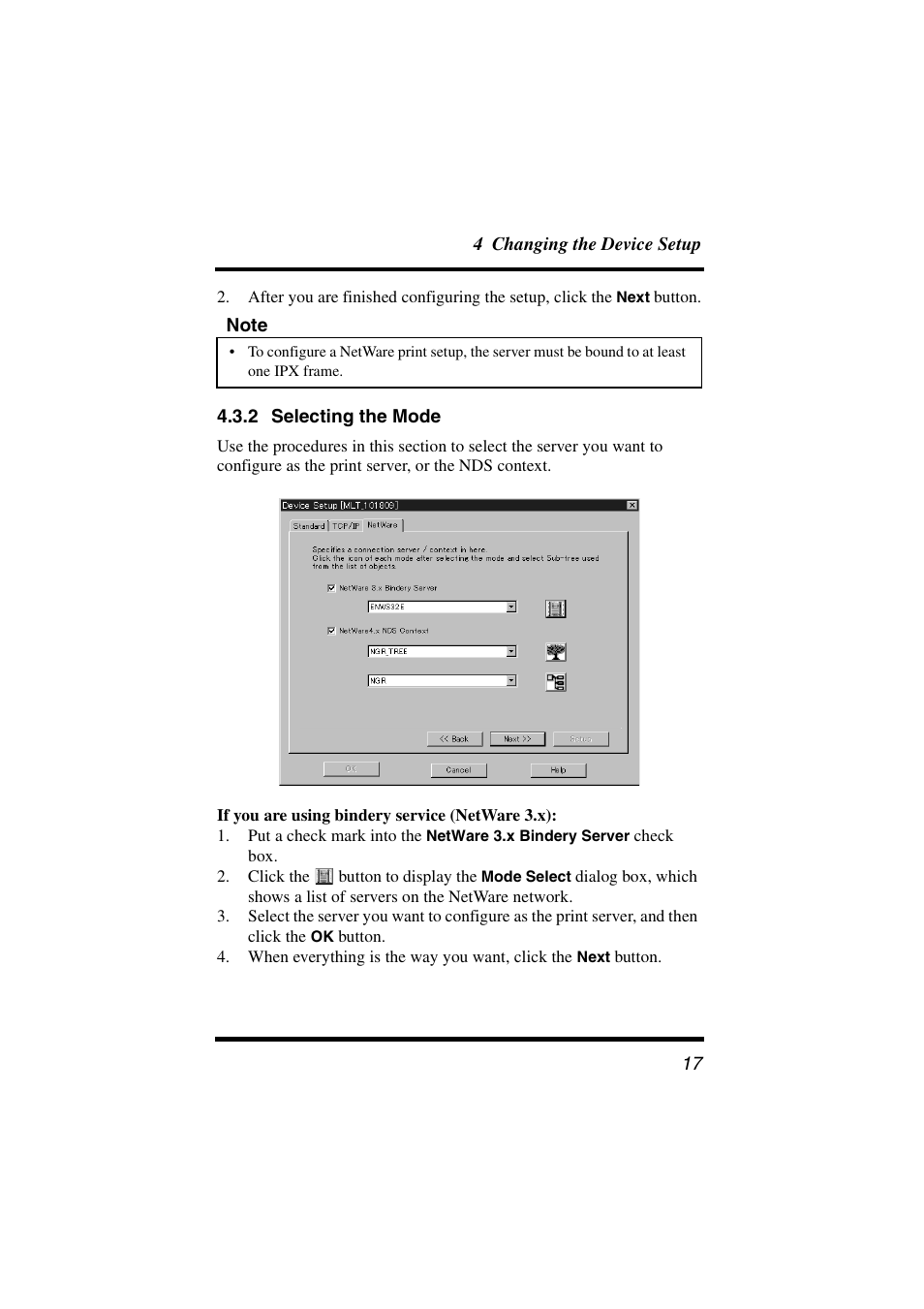 2 selecting the mode | Konica Minolta Network Setup User Manual | Page 22 / 38