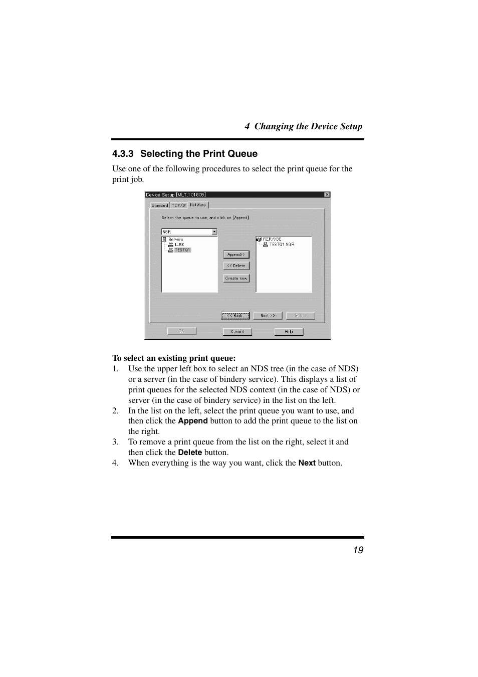 3 selecting the print queue, See 4.3.3 selecting the print queue | Konica Minolta Network Setup User Manual | Page 24 / 38