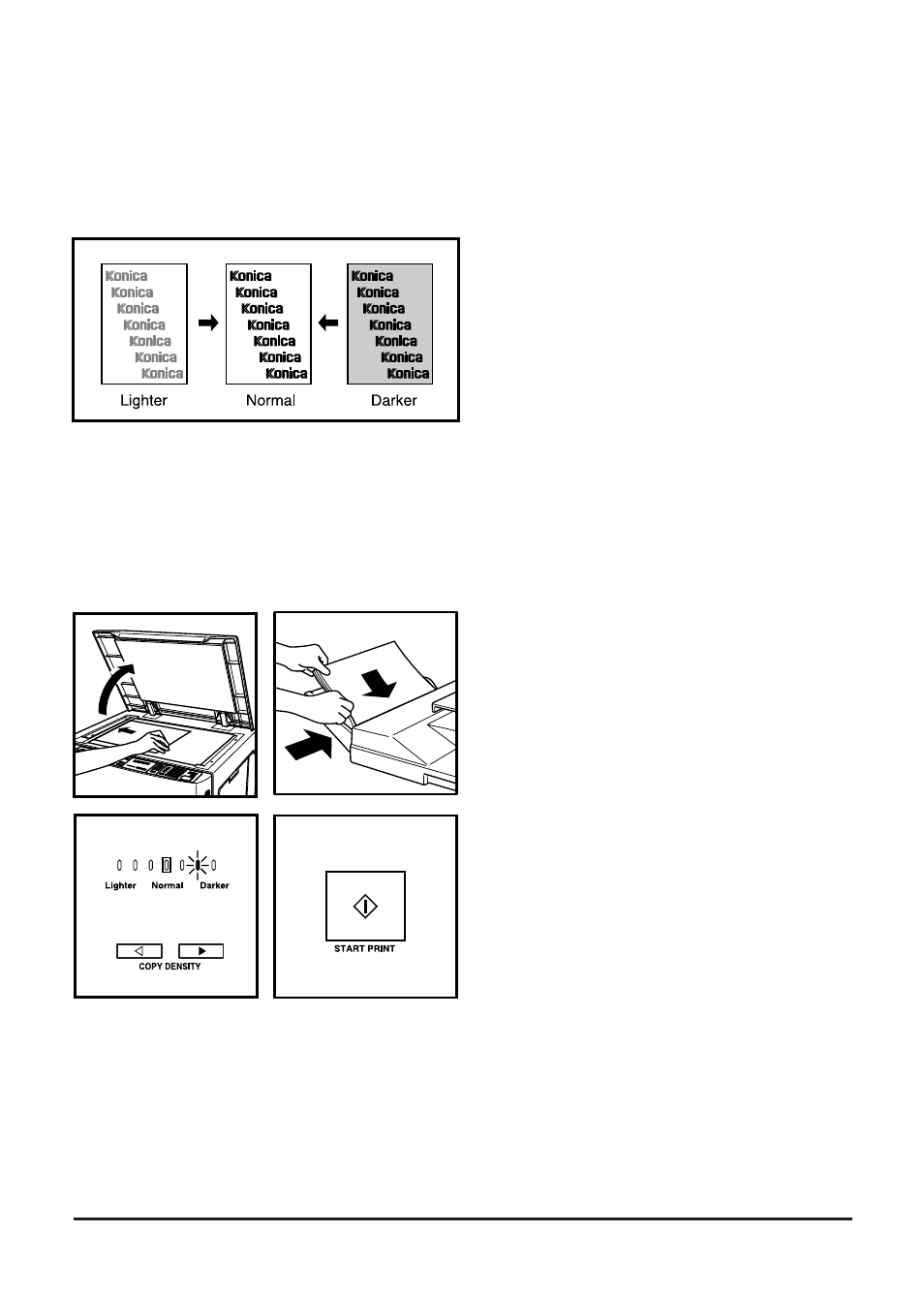 Basic copying, Copy density | Konica Minolta Copier 2223 User Manual | Page 45 / 123