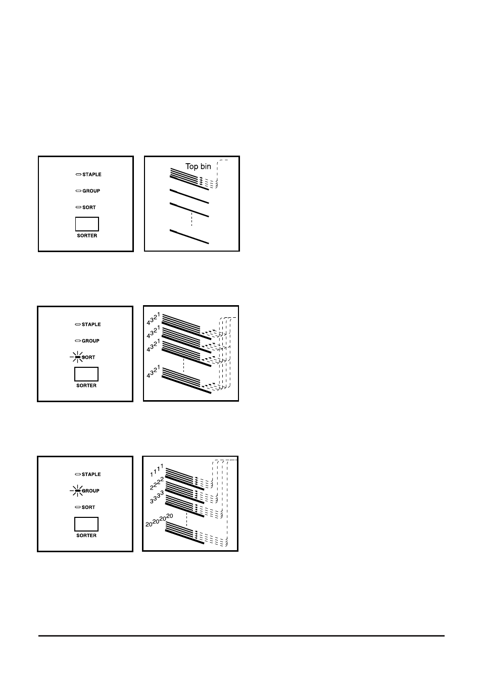 Basic copying, Using the sorter (continued) | Konica Minolta Copier 2223 User Manual | Page 55 / 123