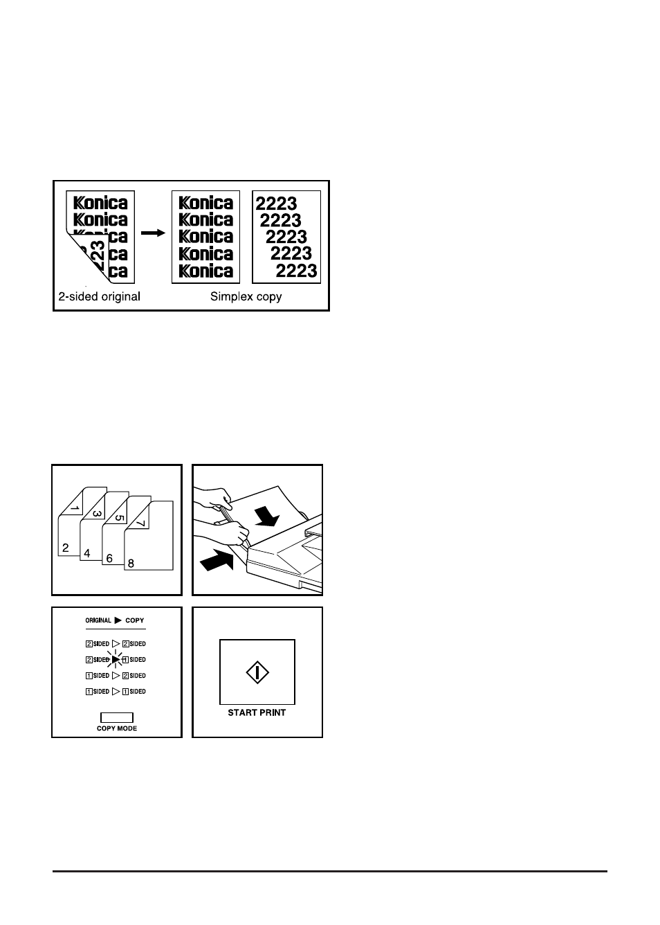 Duplex copying, Automatic duplex (continued) | Konica Minolta Copier 2223 User Manual | Page 63 / 123