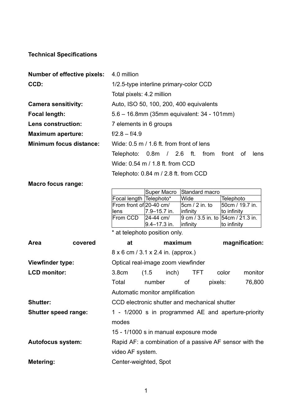 Konica Minolta DiMAGE G400 User Manual | 6 pages