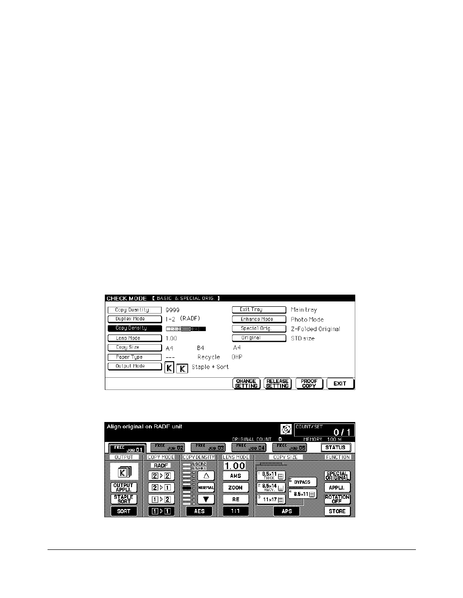 Basic operations, Check mode and proof copy (continued) | Konica Minolta 7075 User Manual | Page 106 / 311