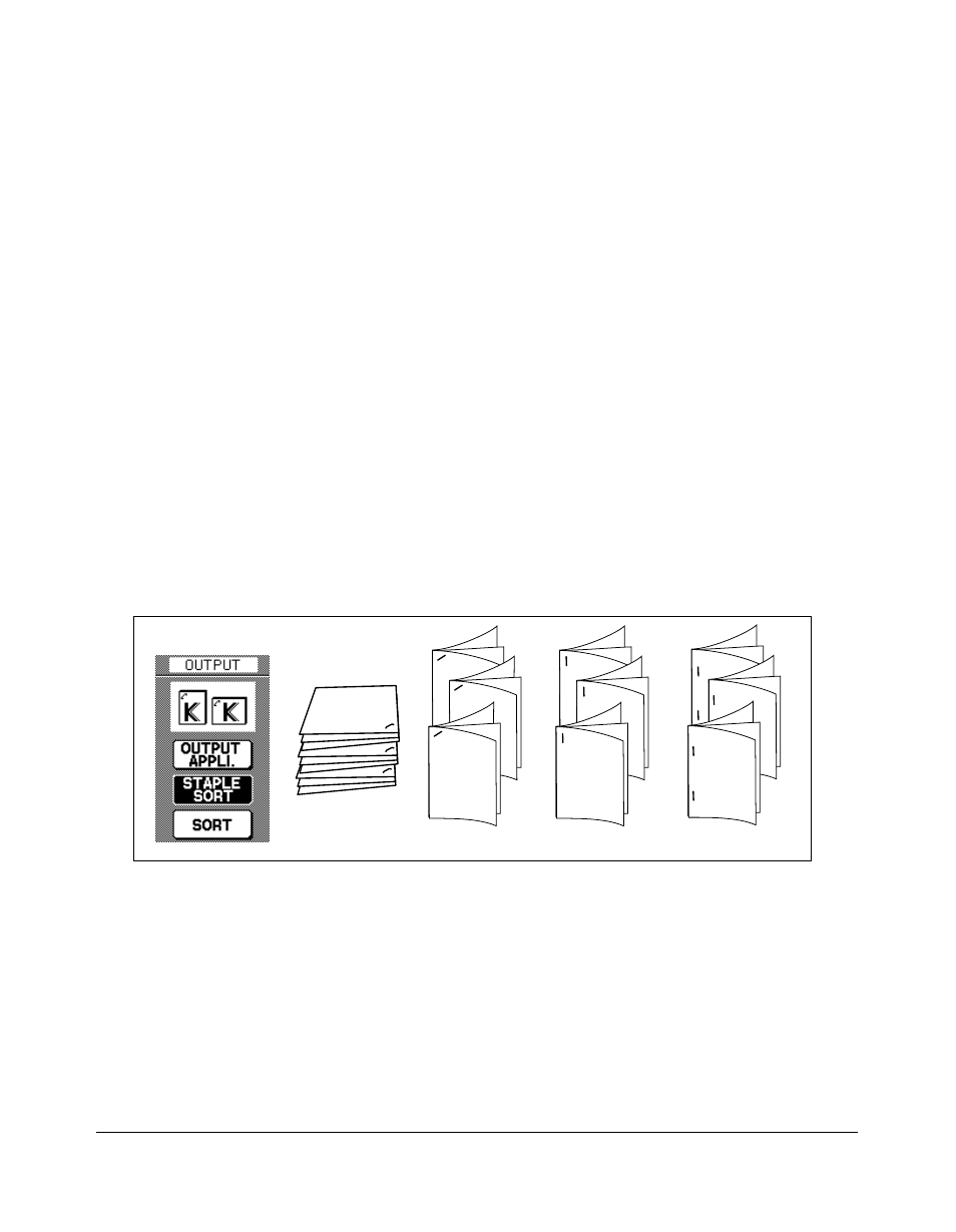 Output modes, Staple-sort mode using primary (main) tray | Konica Minolta 7075 User Manual | Page 121 / 311