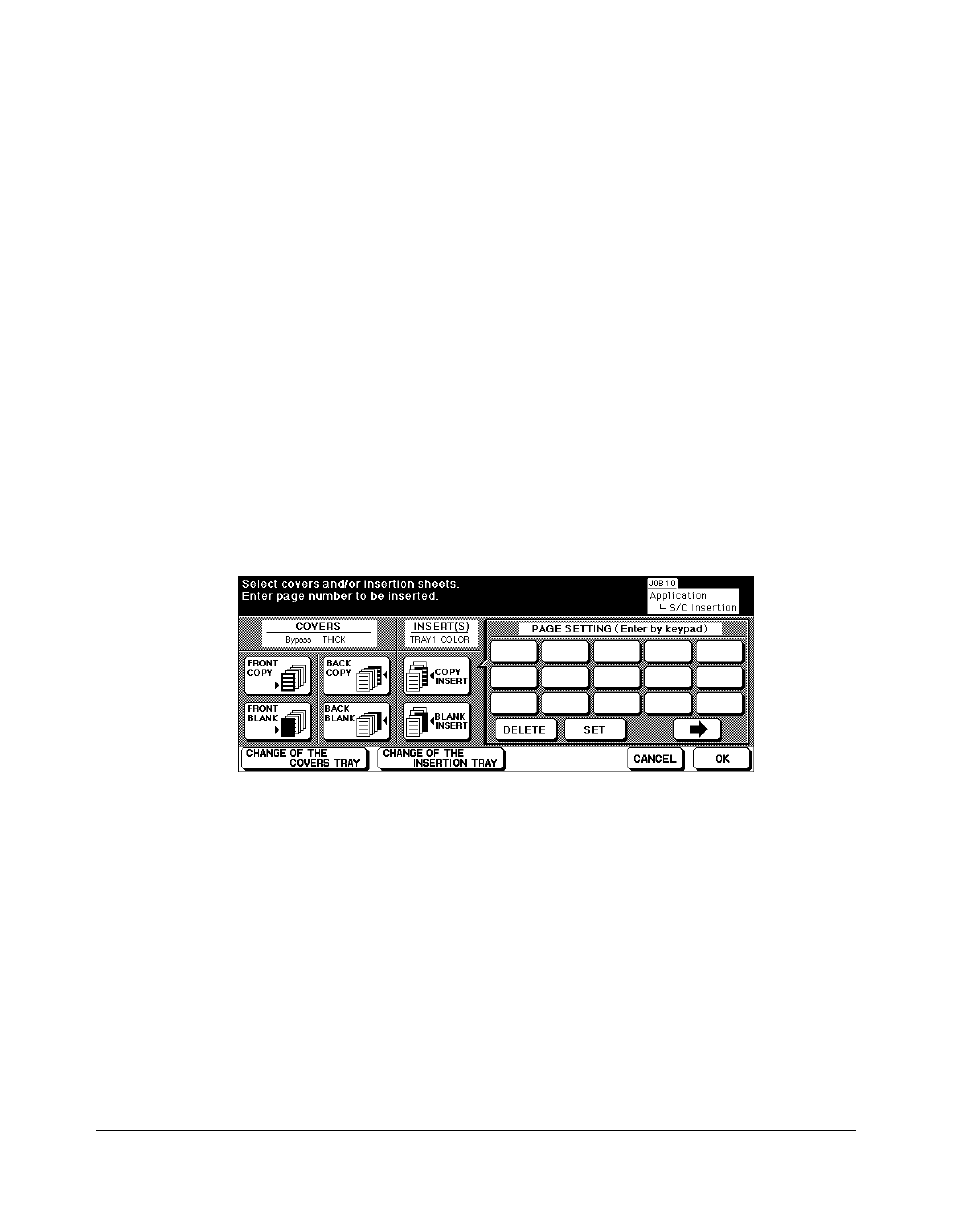Applications, Sheet/cover insertion | Konica Minolta 7075 User Manual | Page 155 / 311
