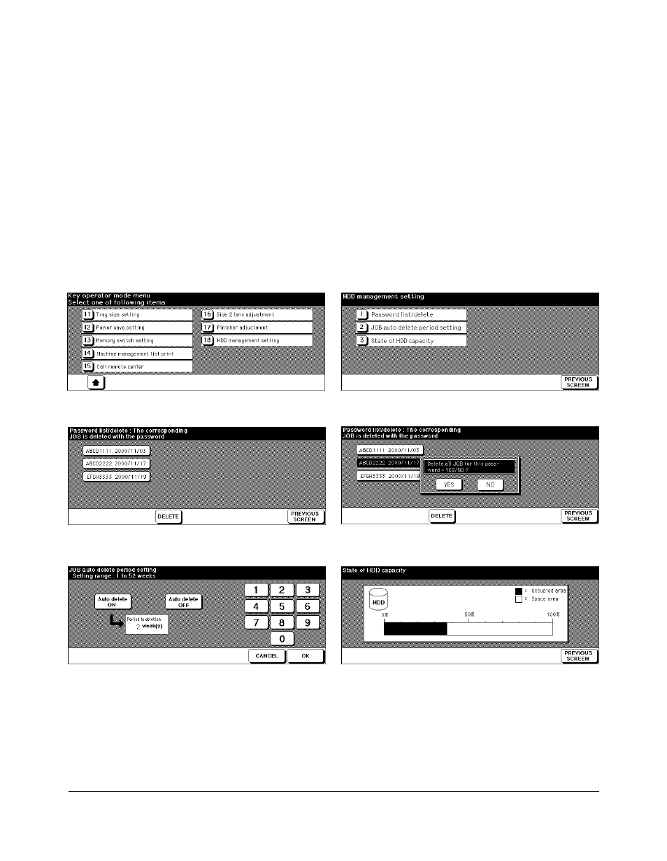 Key operator mode, Hdd management setting [18 | Konica Minolta 7075 User Manual | Page 274 / 311