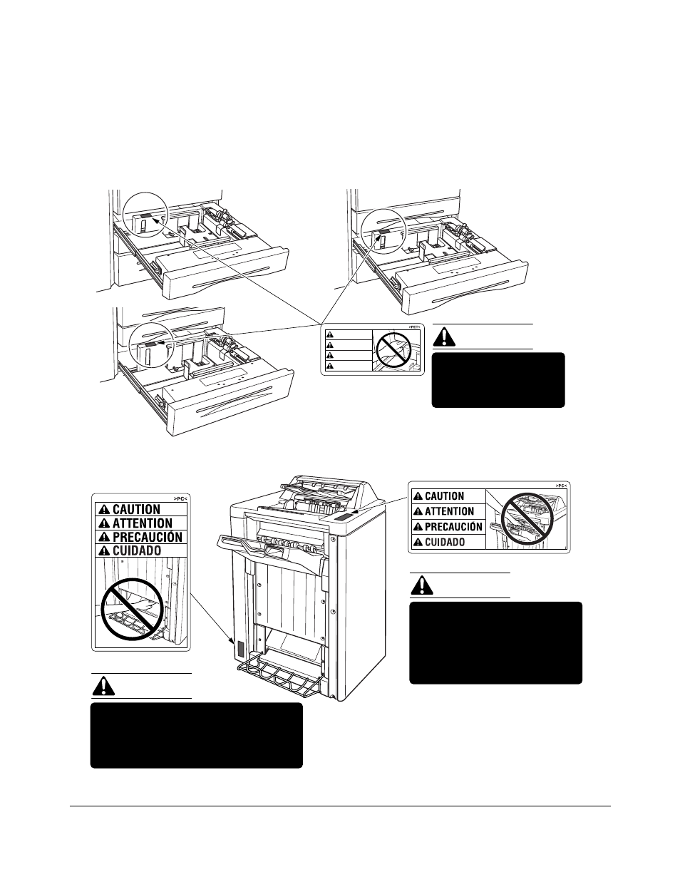 Safety information, Caution, Machine labels (continued) | Label locations (continued) | Konica Minolta 7075 User Manual | Page 28 / 311