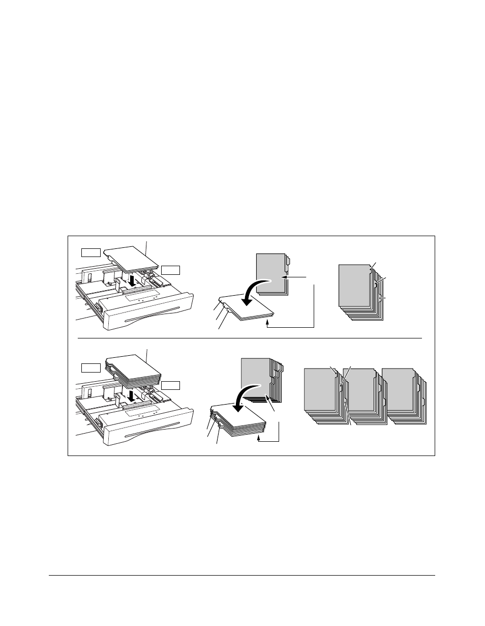 Maintenance & supplies, Loading paper (continued), Loading tabbed sheets in tray 1, 2, or 3 | Konica Minolta 7075 User Manual | Page 281 / 311