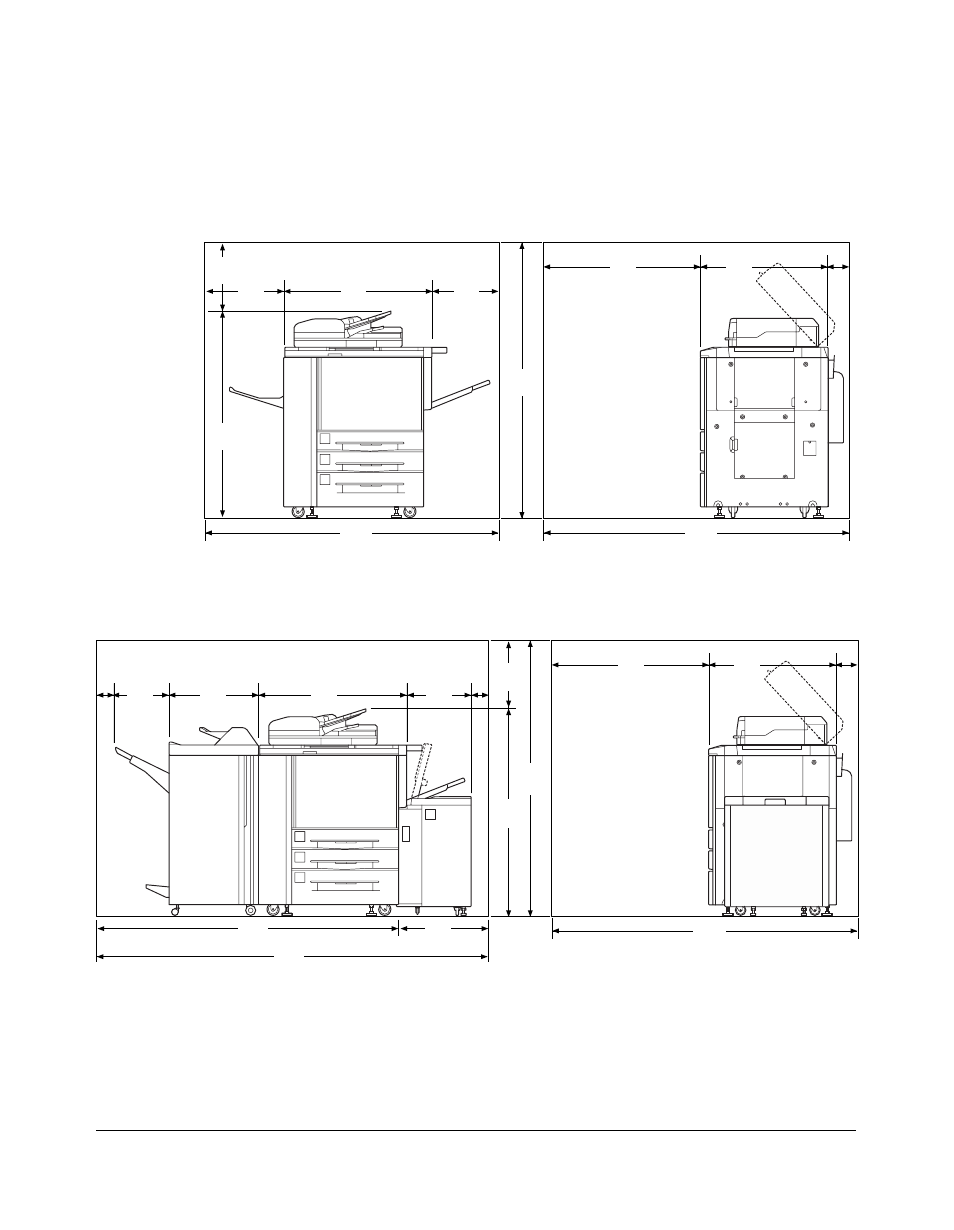 Machine information, Site requirements, Machine information 3-7 | Unit: inches (mm) konica 7075 | Konica Minolta 7075 User Manual | Page 43 / 311