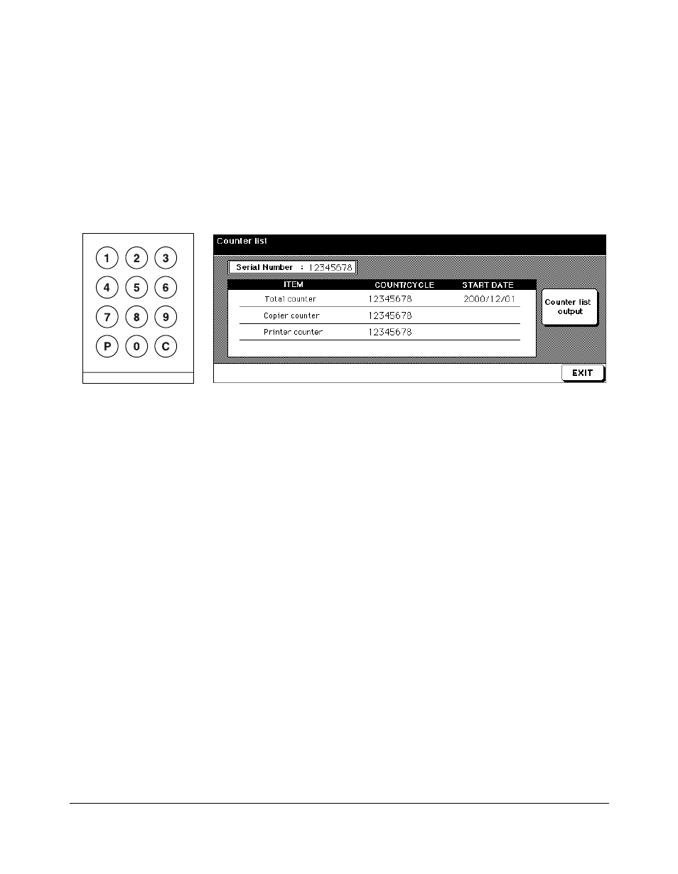 Copier management, Counter list | Konica Minolta 7075 User Manual | Page 70 / 311