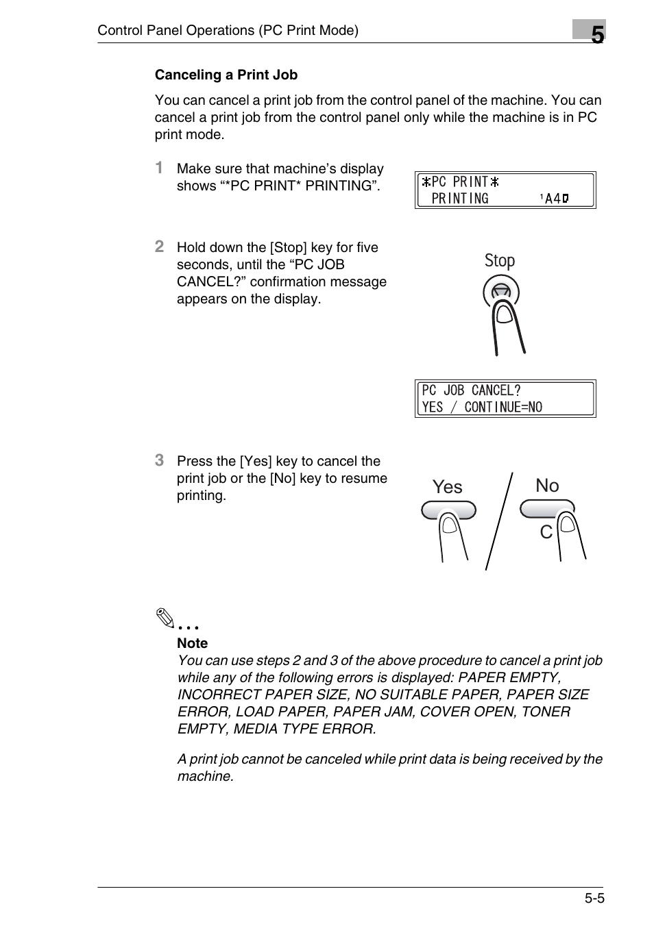 Canceling a print job | Konica Minolta FAX2900/FAX3900 User Manual | Page 32 / 60