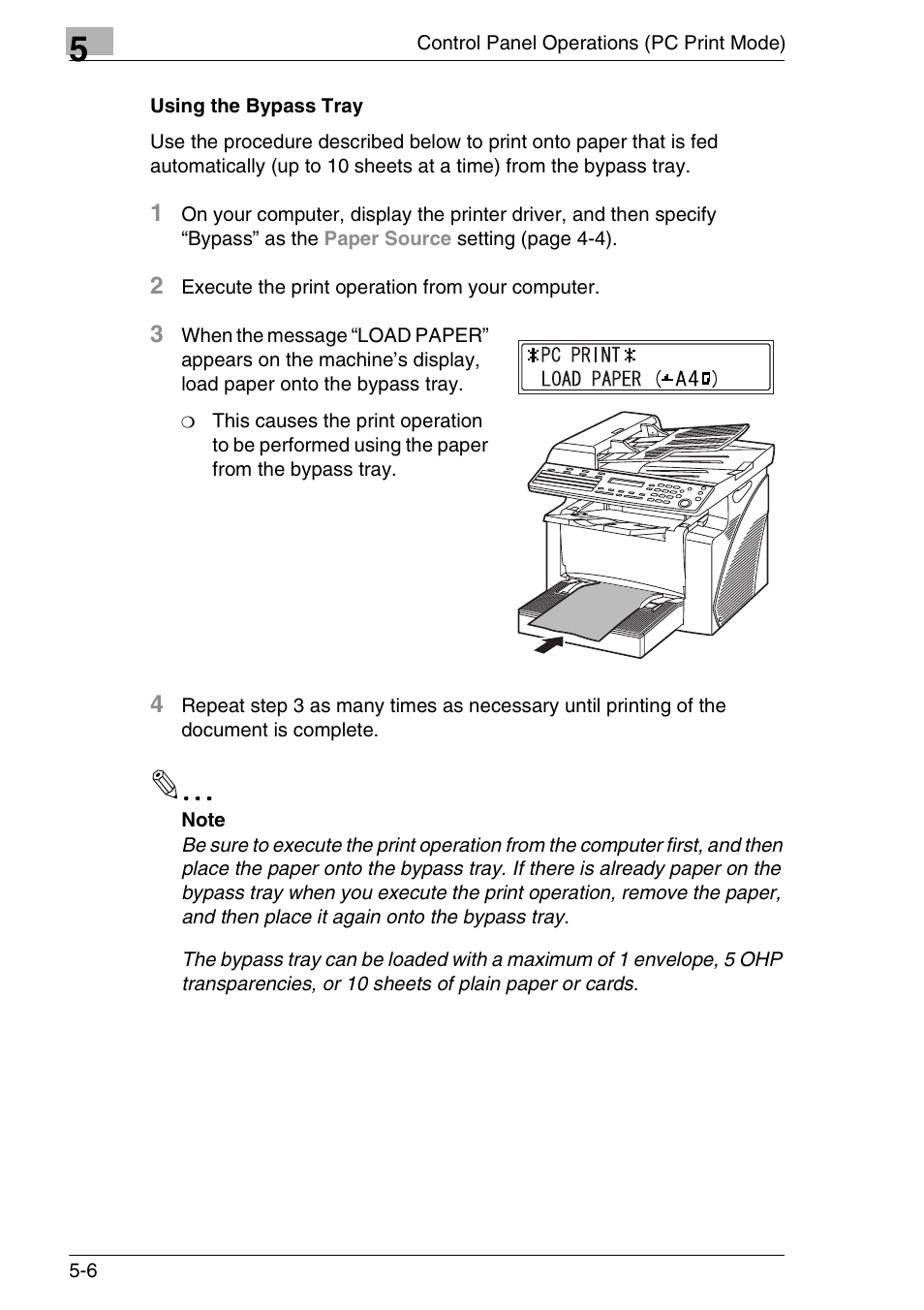 Using the bypass tray | Konica Minolta FAX2900/FAX3900 User Manual | Page 33 / 60