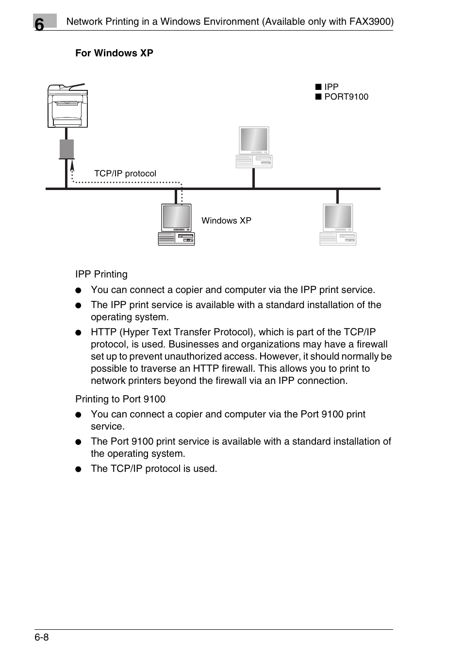 For windows xp, For windows xp -8 | Konica Minolta FAX2900/FAX3900 User Manual | Page 43 / 60