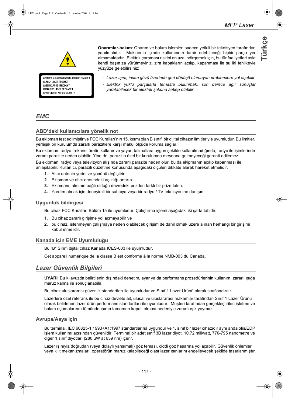 Tü rk ç e | Konica Minolta PAGEPRO 1480MF User Manual | Page 118 / 198