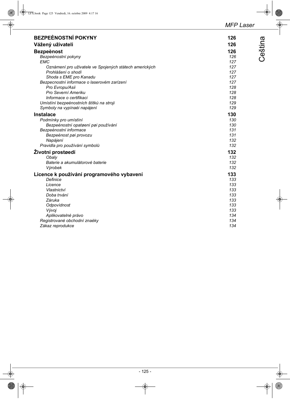 Hãwlqd, Ce št in a, Mfp laser | Konica Minolta PAGEPRO 1480MF User Manual | Page 126 / 198