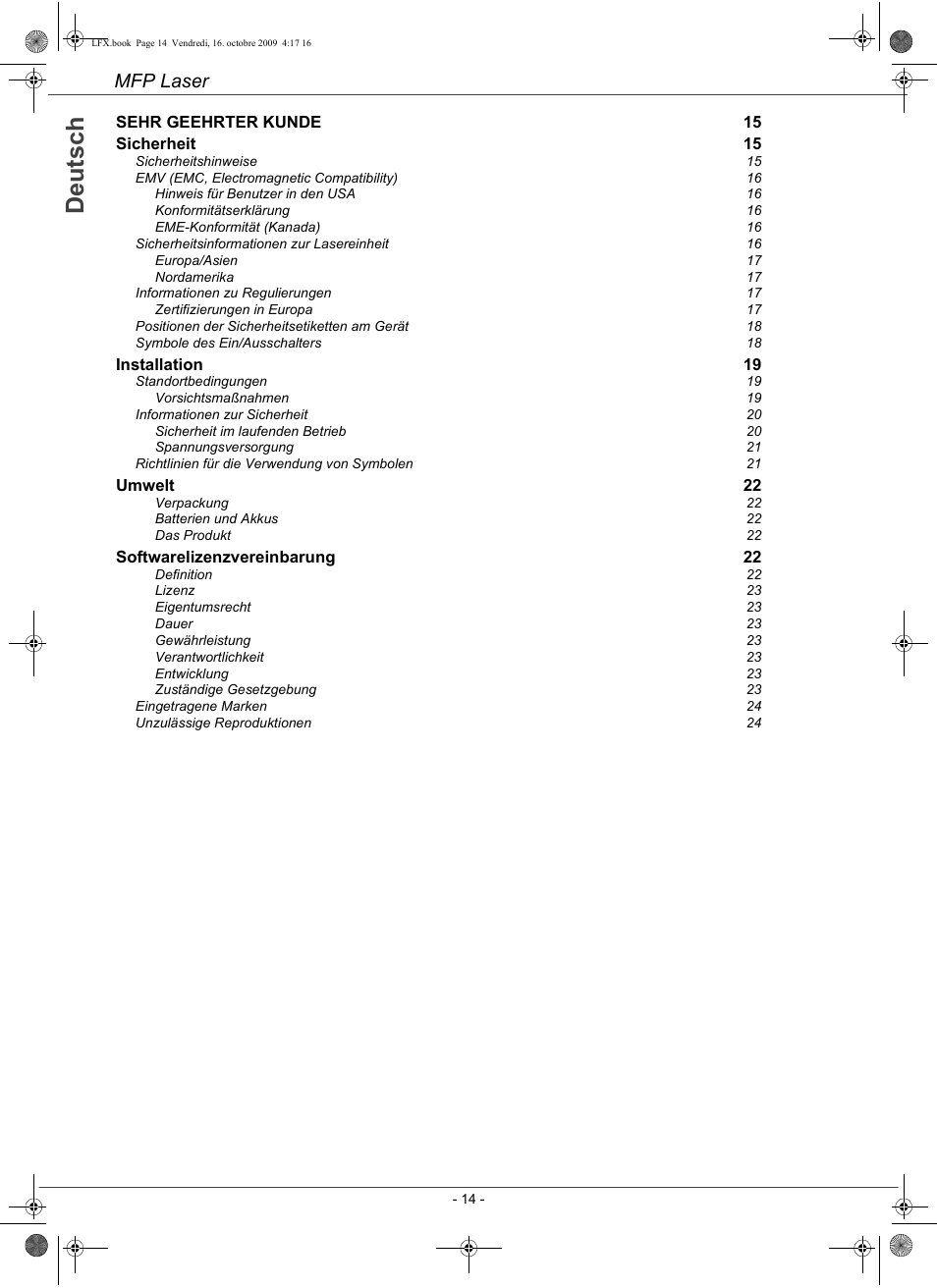 Hxwvfk, De u ts c h, Mfp laser | Konica Minolta PAGEPRO 1480MF User Manual | Page 15 / 198