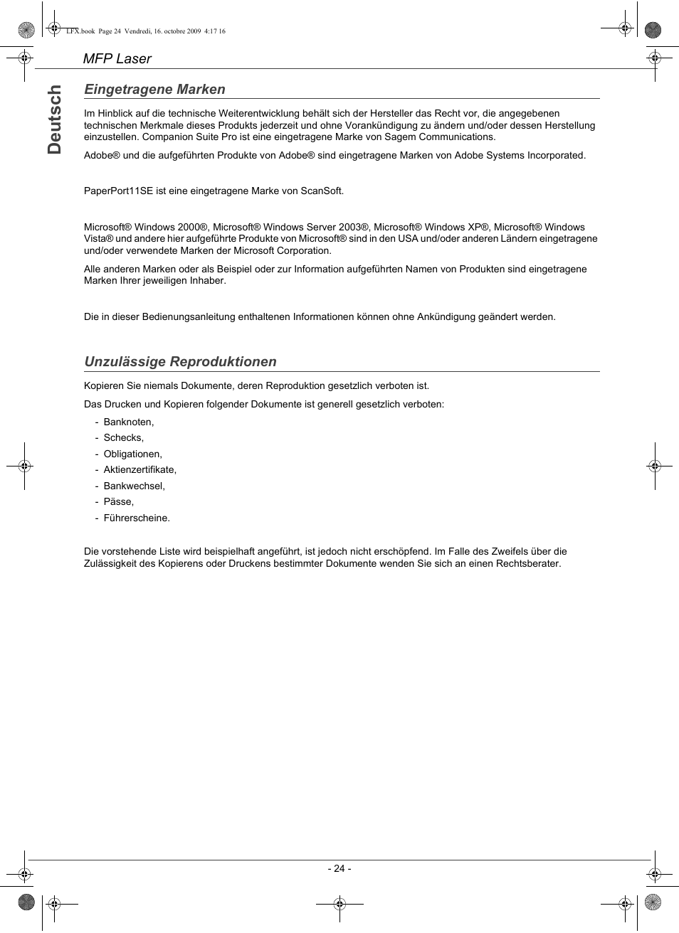 De u ts c h | Konica Minolta PAGEPRO 1480MF User Manual | Page 25 / 198