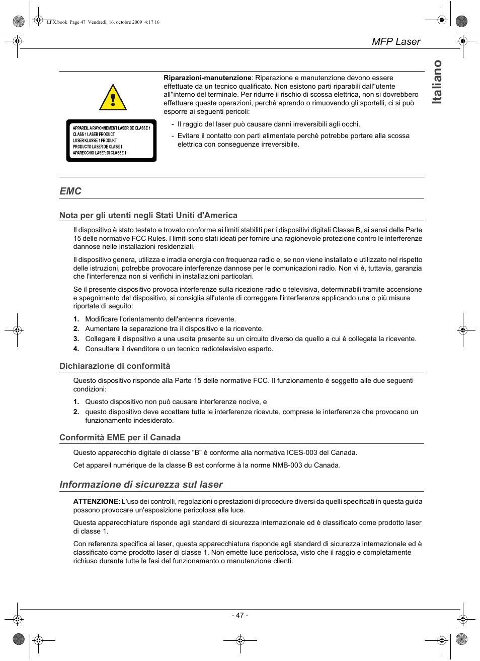 Ita li a n o | Konica Minolta PAGEPRO 1480MF User Manual | Page 48 / 198