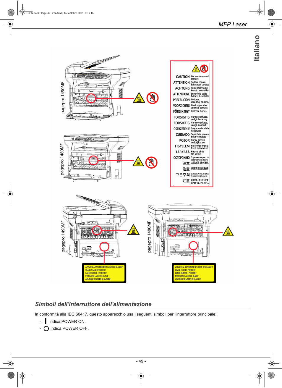 Ita li a n o | Konica Minolta PAGEPRO 1480MF User Manual | Page 50 / 198