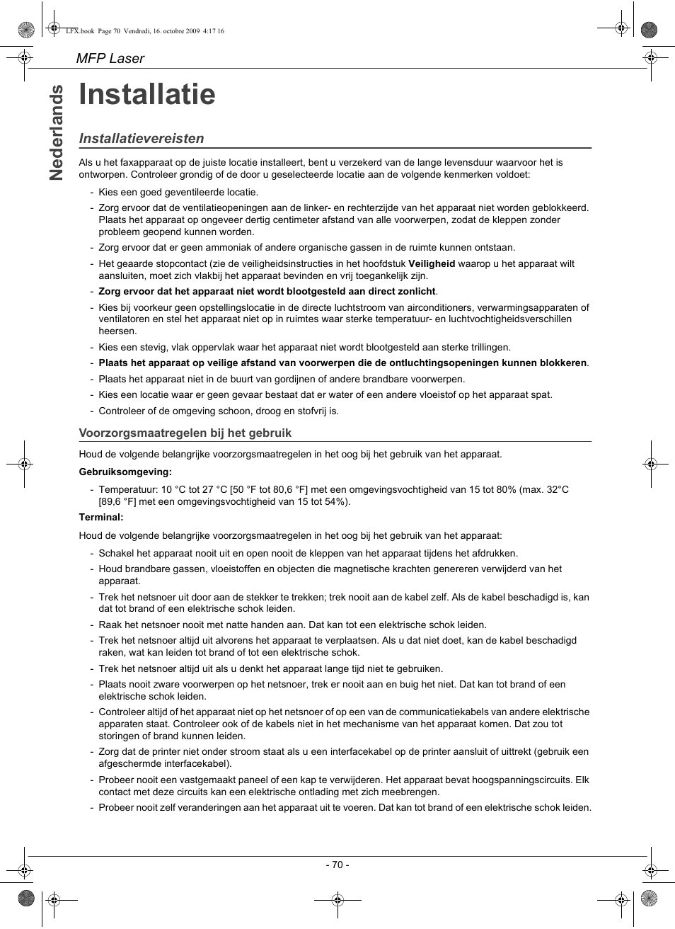 Installatie | Konica Minolta PAGEPRO 1480MF User Manual | Page 71 / 198