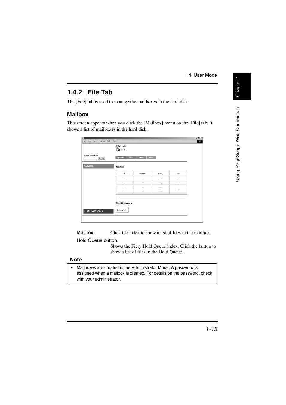2 file tab, Mailbox, File tab -15 | Konica Minolta IC-401 User Manual | Page 22 / 106