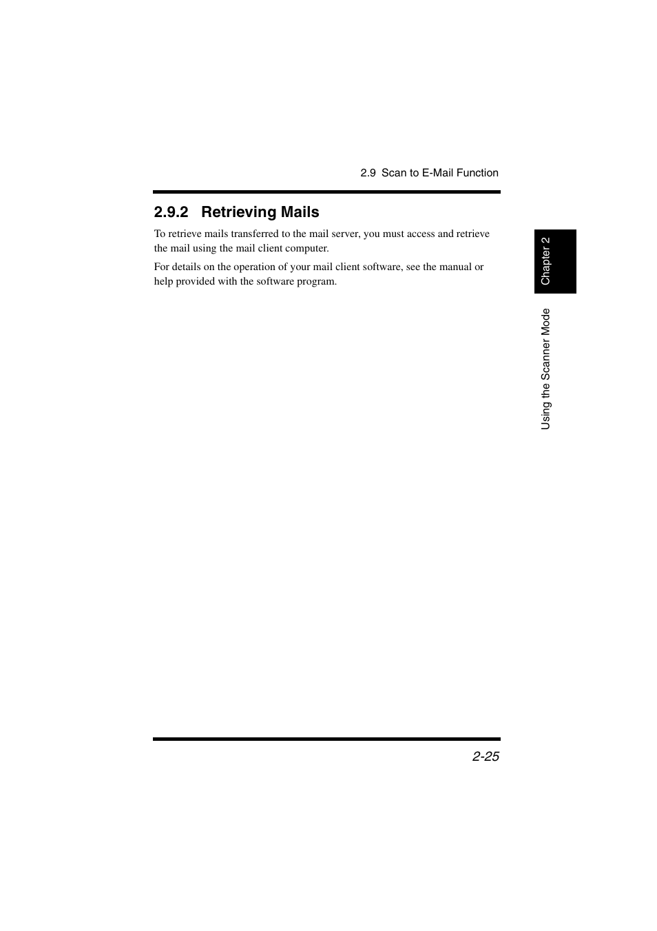 2 retrieving mails, Retrieving mails -25, P. 2-25 | Konica Minolta IC-401 User Manual | Page 78 / 106