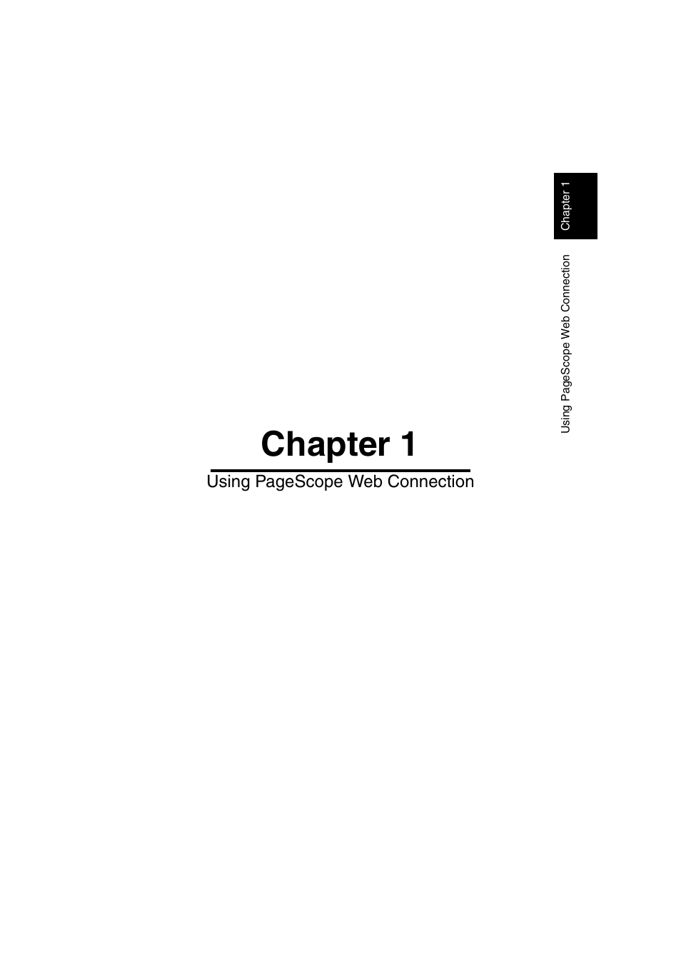 Chapter 1, Using pagescope web connection | Konica Minolta IC-401 User Manual | Page 8 / 106