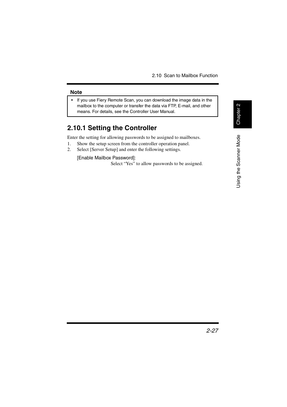 1 setting the controller, 1 setting the controller -27, P. 2-27 | Konica Minolta IC-401 User Manual | Page 80 / 106