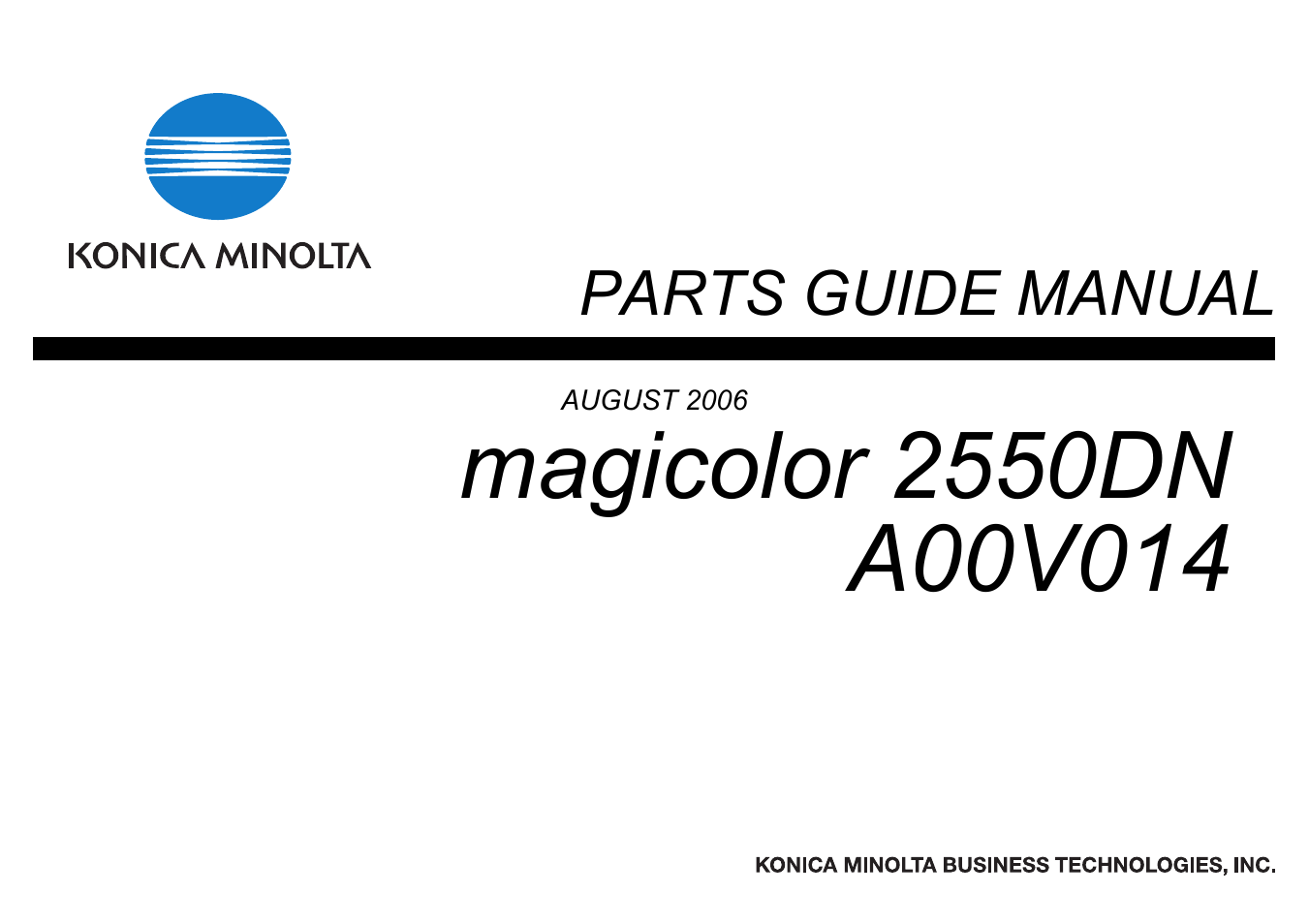 Konica Minolta magicolor 2550DN A00V014 User Manual | 67 pages