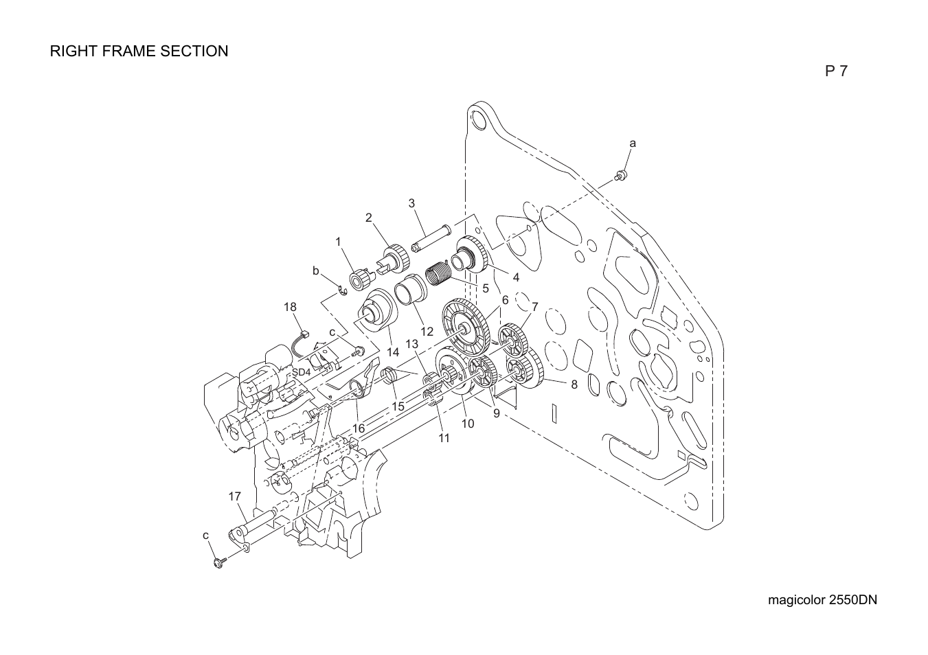 Right frame section | Konica Minolta magicolor 2550DN A00V014 User Manual | Page 22 / 67