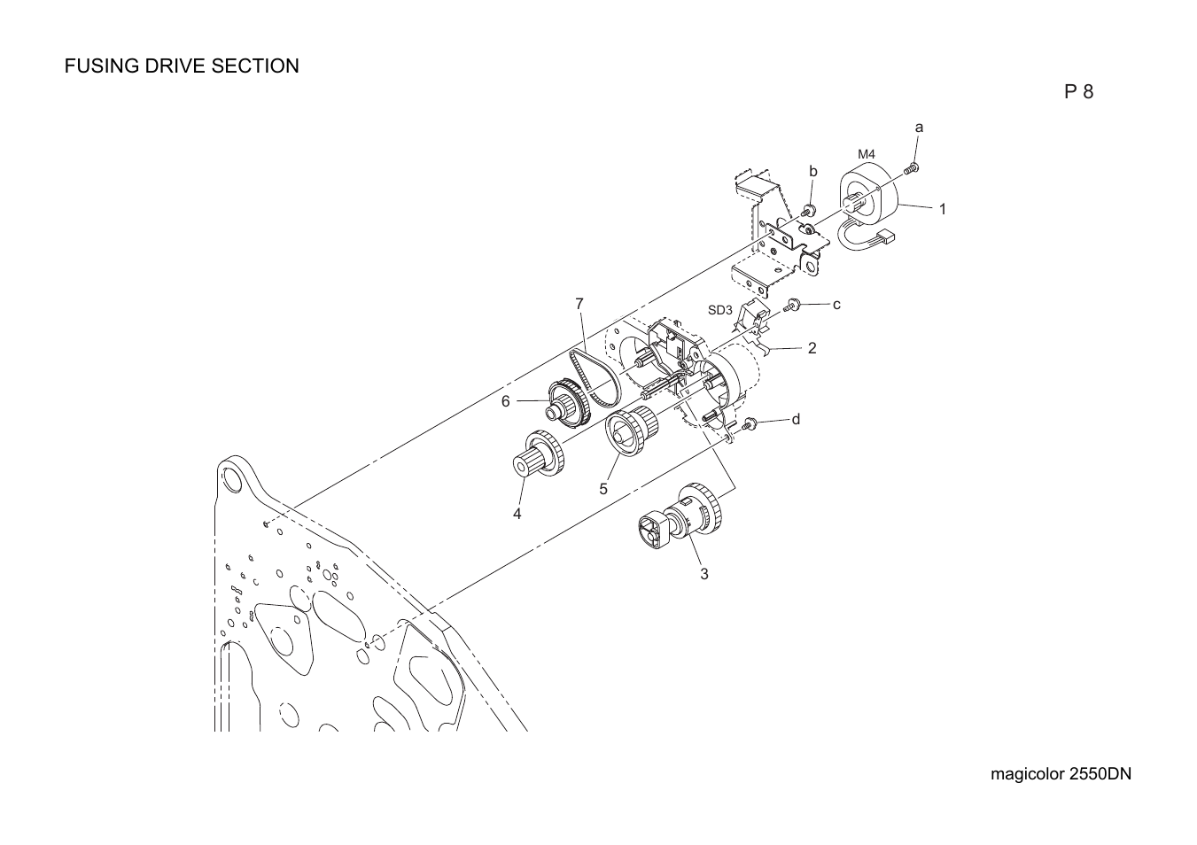 Fusing drive section | Konica Minolta magicolor 2550DN A00V014 User Manual | Page 24 / 67