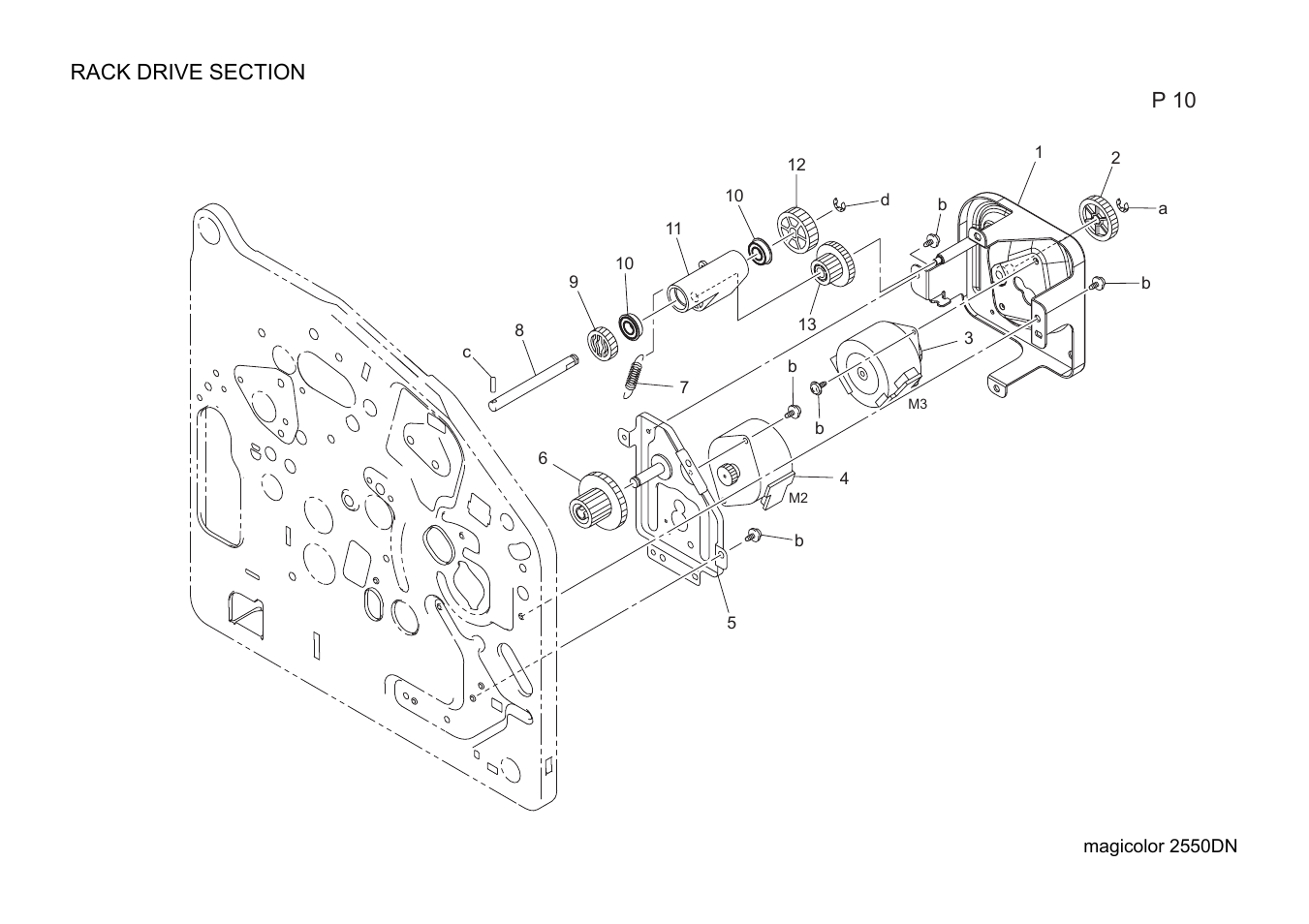 Rack drive section | Konica Minolta magicolor 2550DN A00V014 User Manual | Page 28 / 67