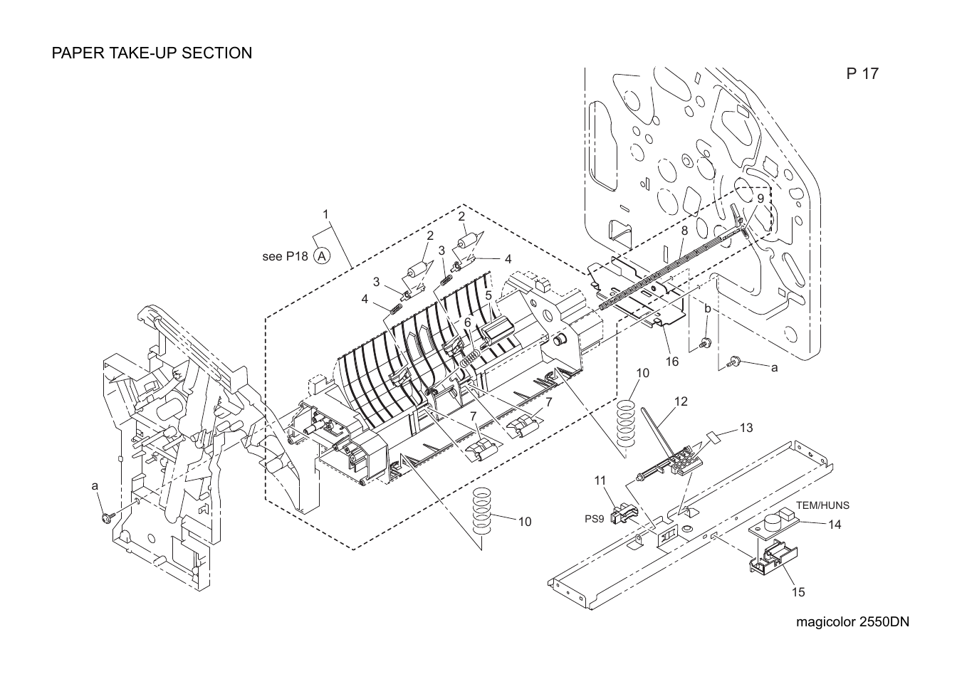 Paper take-up section | Konica Minolta magicolor 2550DN A00V014 User Manual | Page 42 / 67