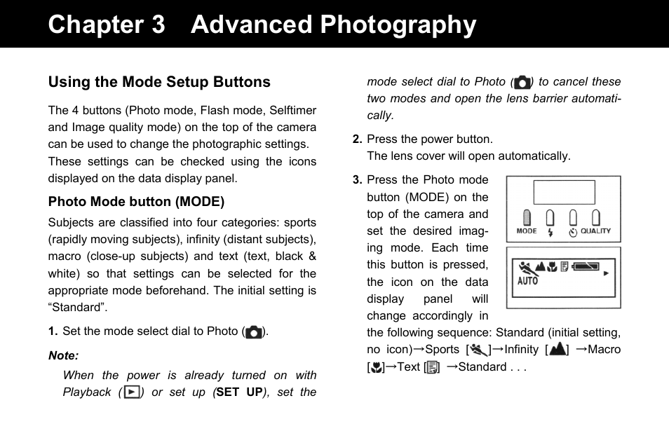 Chapter 3 advanced photography | Konica Minolta Q-M200 User Manual | Page 23 / 89