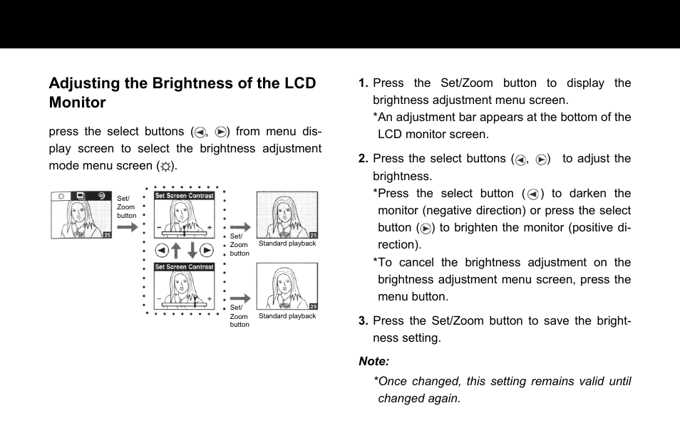 Adjusting the brightness of the lcd monitor | Konica Minolta Q-M200 User Manual | Page 59 / 89