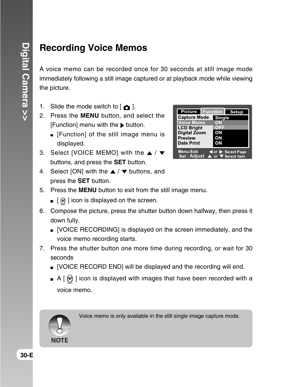 Digital camera | Konica Minolta E50 User Manual | Page 30 / 75