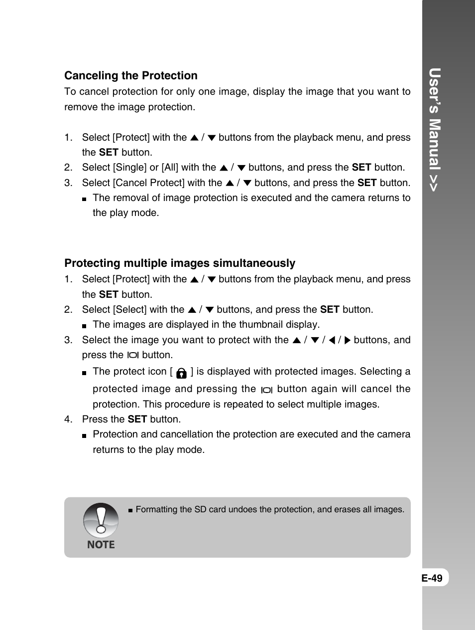 User’s manual | Konica Minolta E50 User Manual | Page 49 / 75
