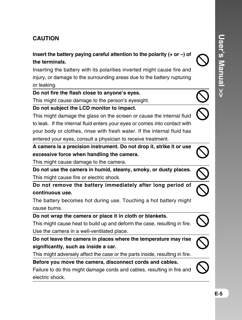 User’s manual | Konica Minolta E50 User Manual | Page 5 / 75