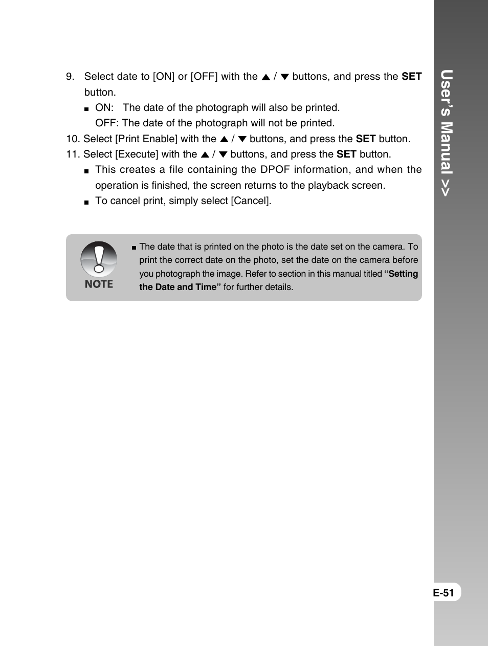 User’s manual | Konica Minolta E50 User Manual | Page 51 / 75