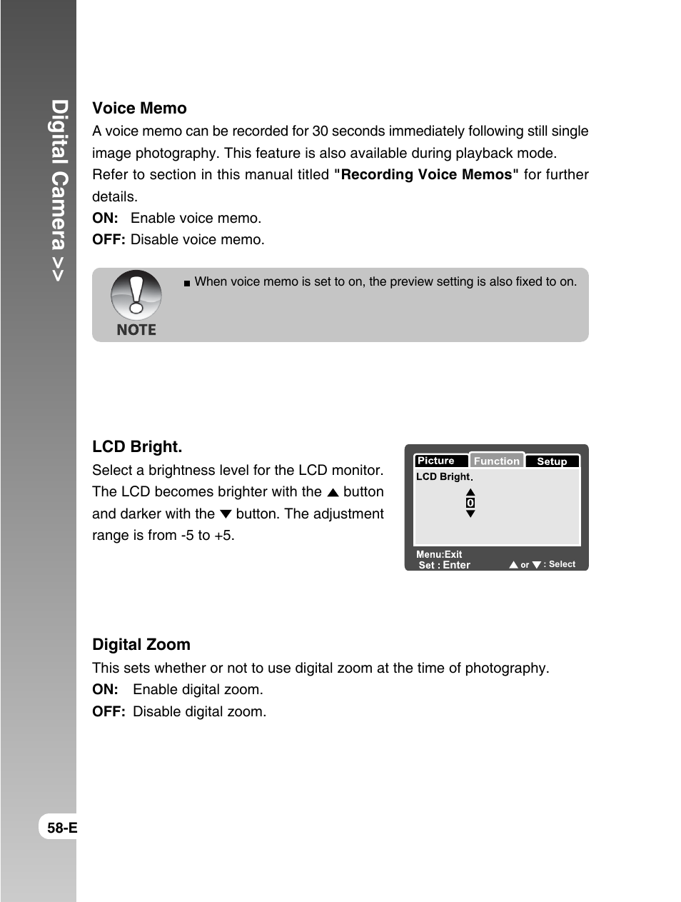 Digital camera | Konica Minolta E50 User Manual | Page 58 / 75