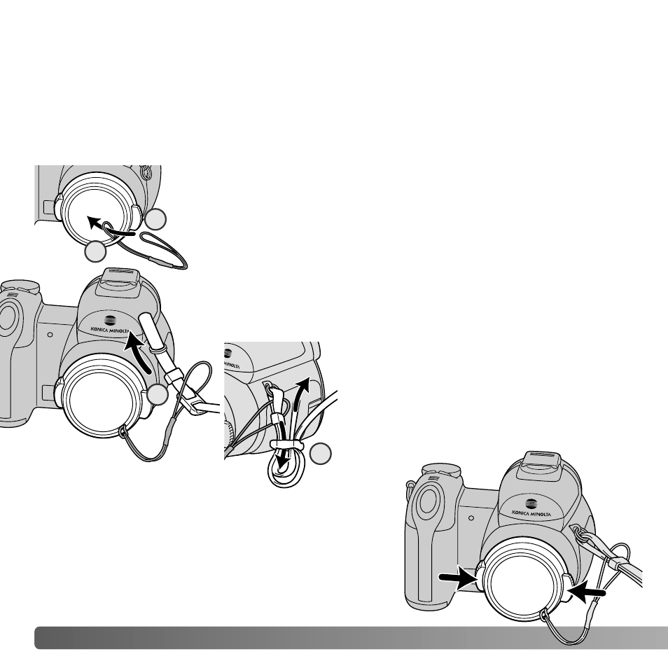Getting up and running, Attaching the strap and lens cap | Konica Minolta DIMAGE Z5 User Manual | Page 12 / 132