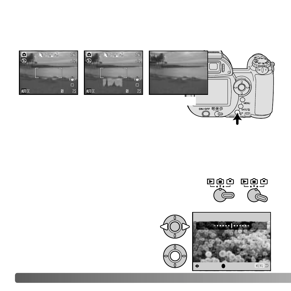 Button adjusting monitor brightness | Konica Minolta DIMAGE Z5 User Manual | Page 28 / 132