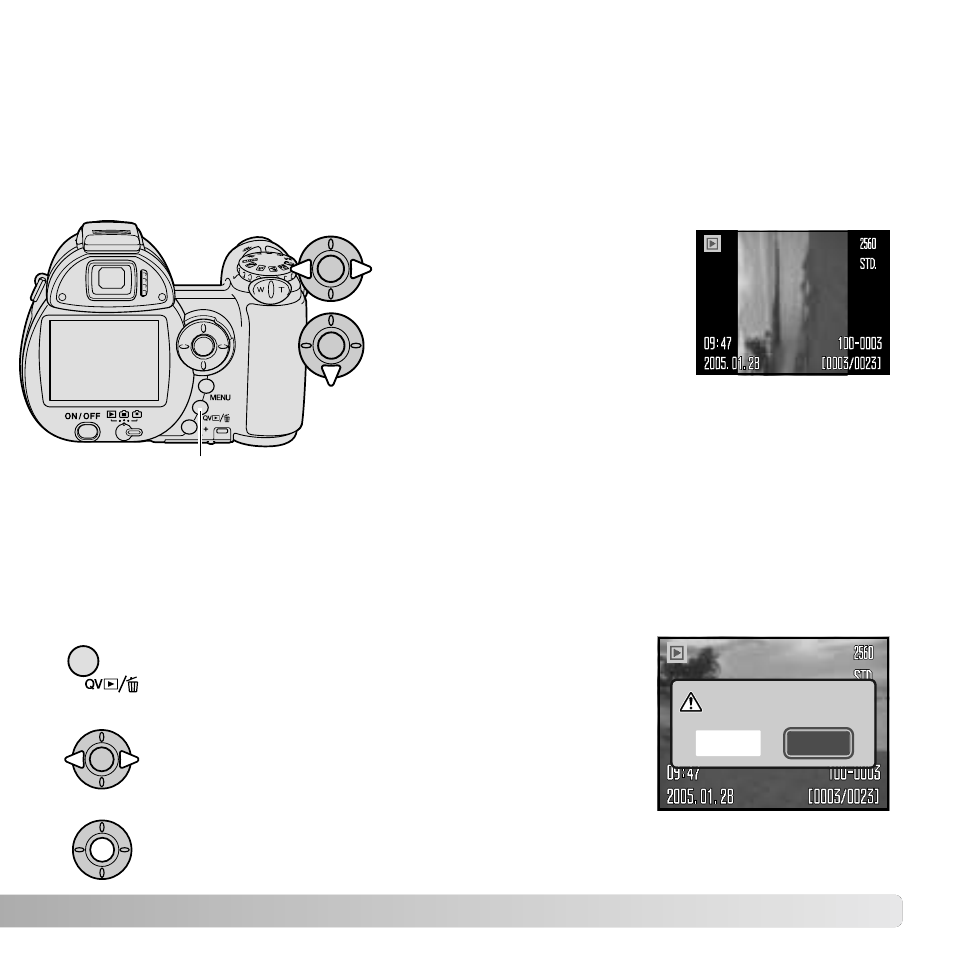 Viewing and rotating images deleting single images | Konica Minolta DIMAGE Z5 User Manual | Page 31 / 132