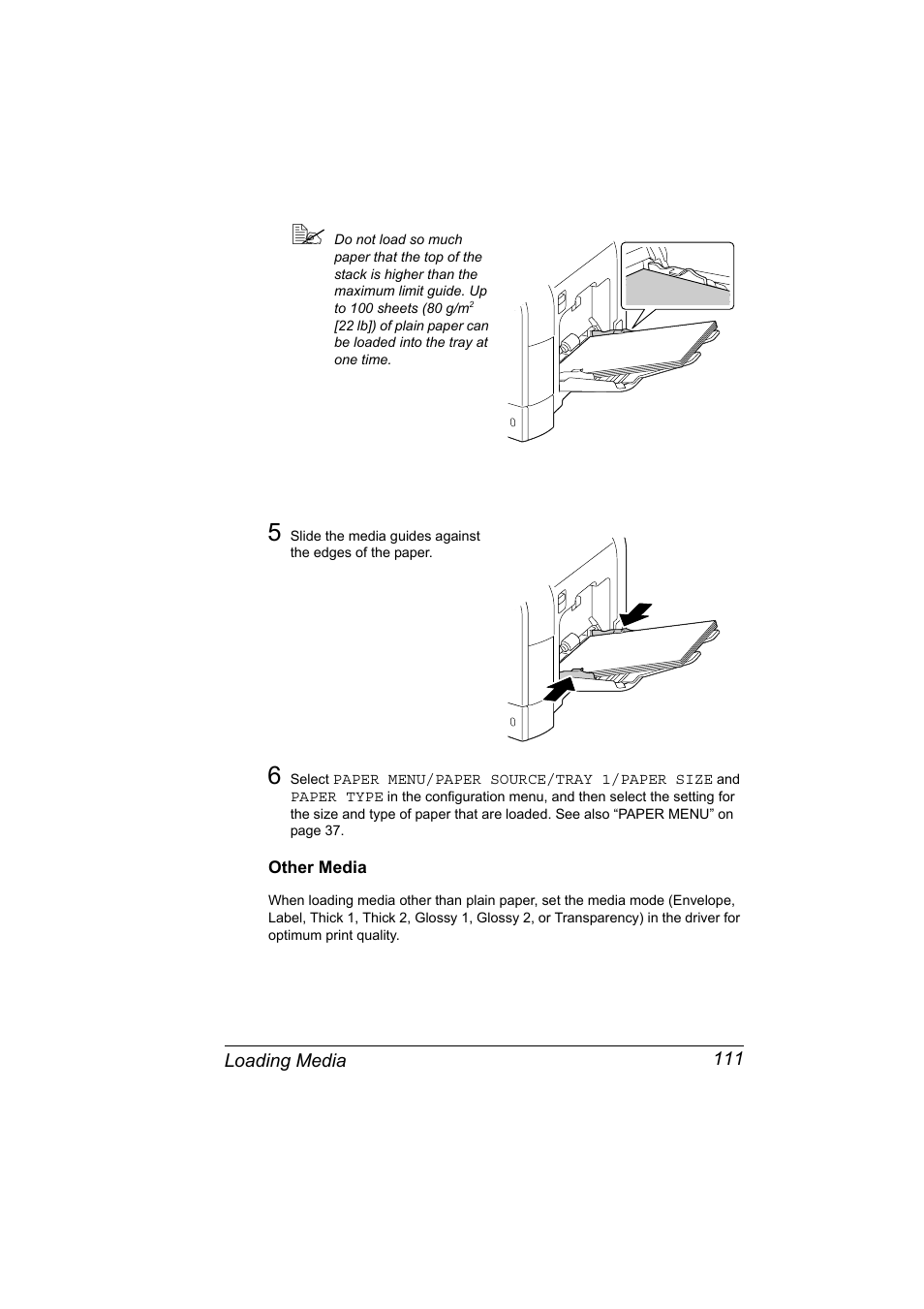 Other media, Other media 111 | Konica Minolta PagePro 4650EN User Manual | Page 125 / 260