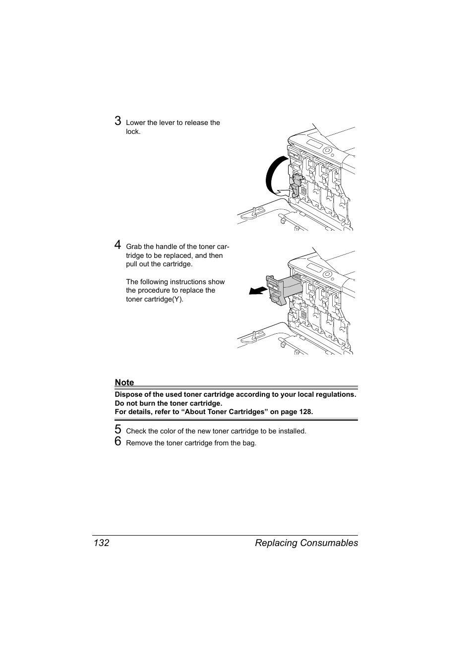 Replacing consumables 132 | Konica Minolta PagePro 4650EN User Manual | Page 146 / 260