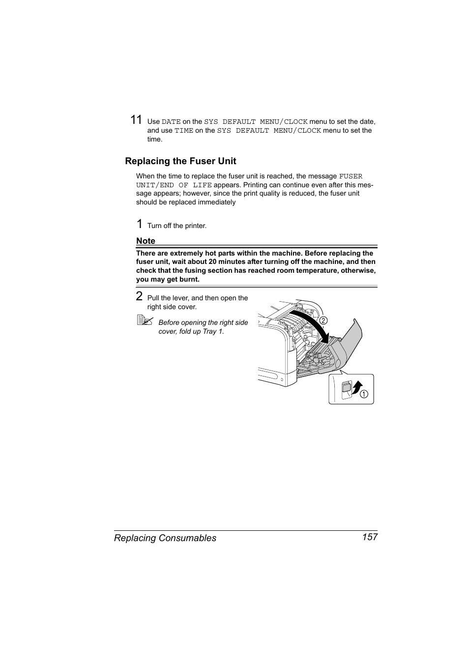 Replacing the fuser unit, Replacing the fuser unit 157 | Konica Minolta PagePro 4650EN User Manual | Page 171 / 260