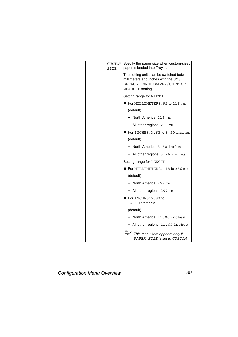 Configuration menu overview 39 | Konica Minolta PagePro 4650EN User Manual | Page 53 / 260