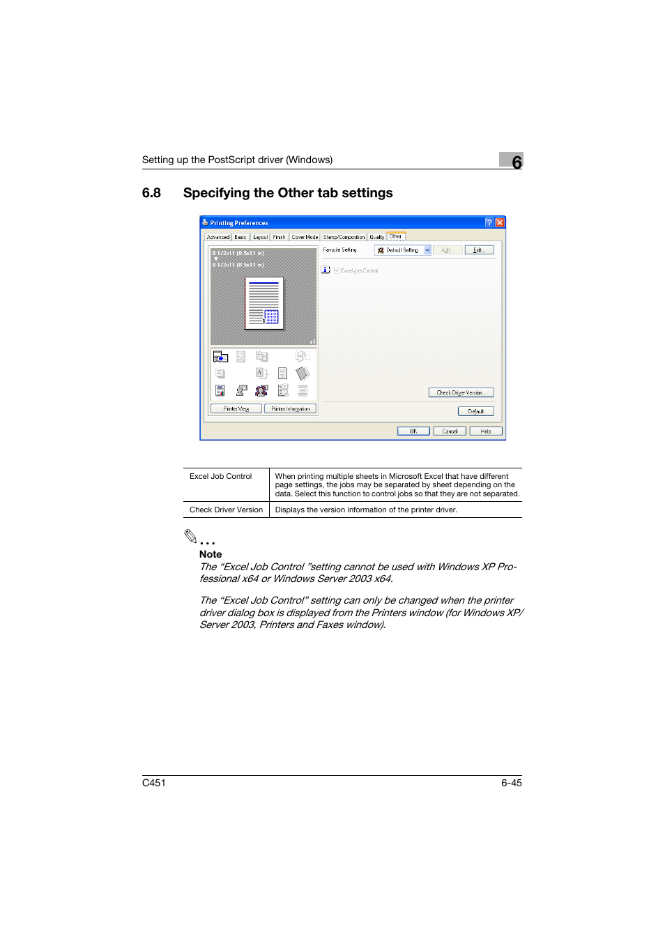 8 specifying the other tab settings, Specifying the other tab settings -45 | Konica Minolta BIZHUP C451 User Manual | Page 242 / 410