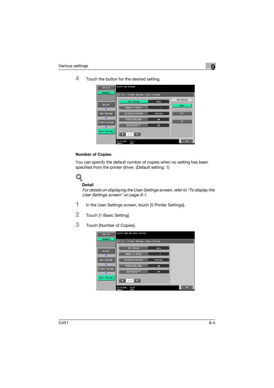 Number of copies, Number of copies -4 | Konica Minolta BIZHUP C451 User Manual | Page 315 / 410