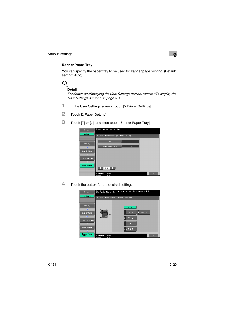 Banner paper tray, Banner paper tray -20 | Konica Minolta BIZHUP C451 User Manual | Page 331 / 410